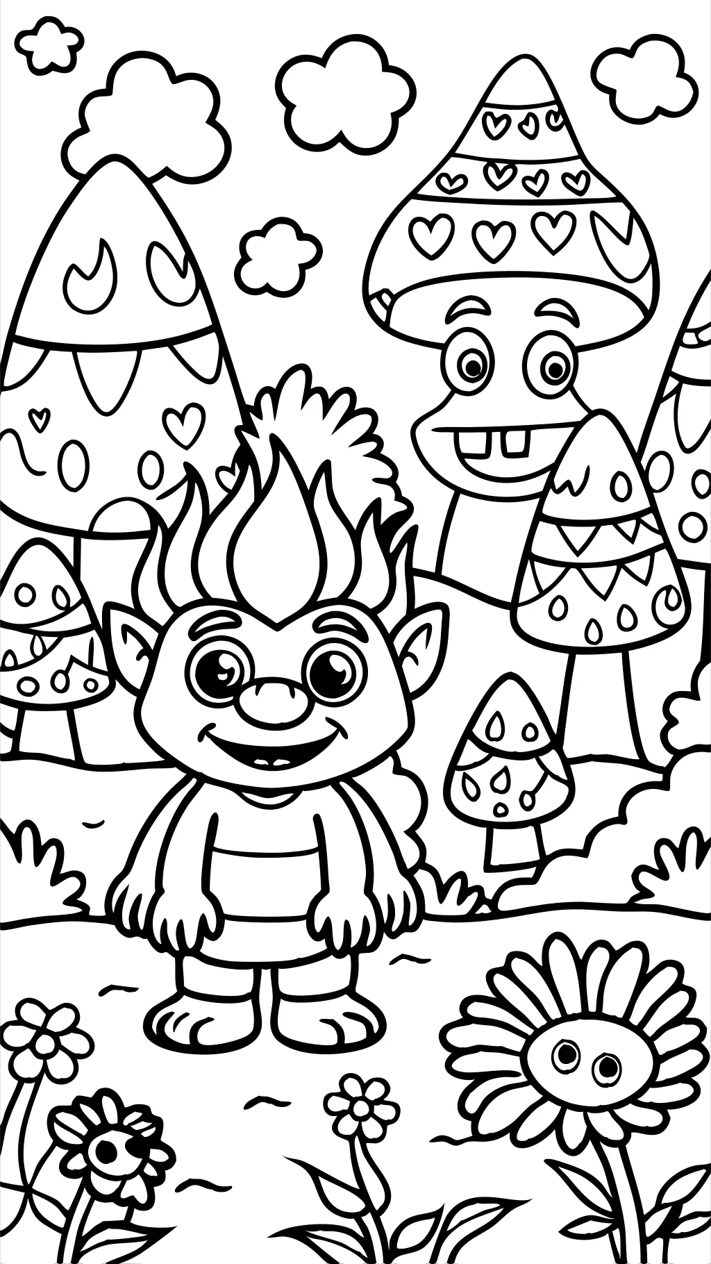 coloring page trolls